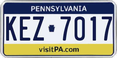 PA license plate KEZ7017