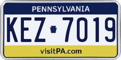 PA license plate KEZ7019