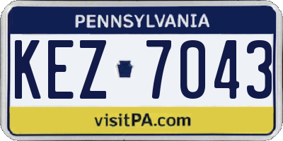 PA license plate KEZ7043
