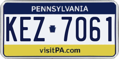 PA license plate KEZ7061