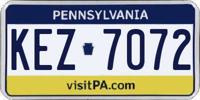 PA license plate KEZ7072