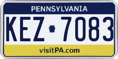 PA license plate KEZ7083
