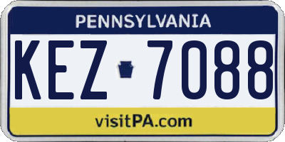 PA license plate KEZ7088