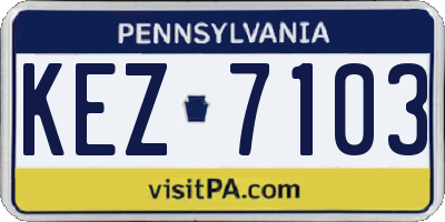 PA license plate KEZ7103