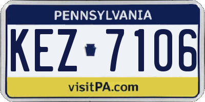 PA license plate KEZ7106