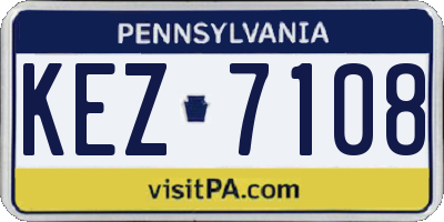 PA license plate KEZ7108