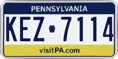 PA license plate KEZ7114