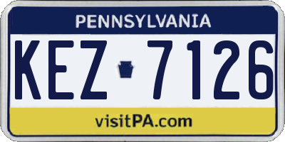 PA license plate KEZ7126
