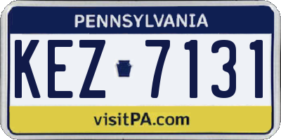 PA license plate KEZ7131
