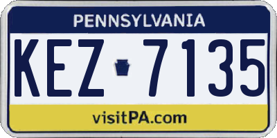 PA license plate KEZ7135