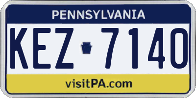 PA license plate KEZ7140