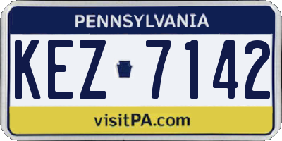 PA license plate KEZ7142