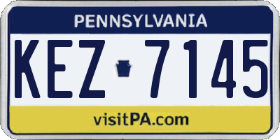 PA license plate KEZ7145