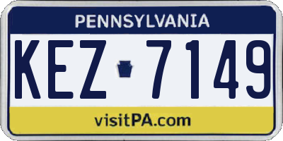 PA license plate KEZ7149