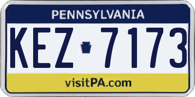 PA license plate KEZ7173