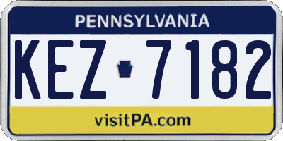 PA license plate KEZ7182