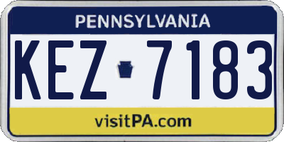 PA license plate KEZ7183