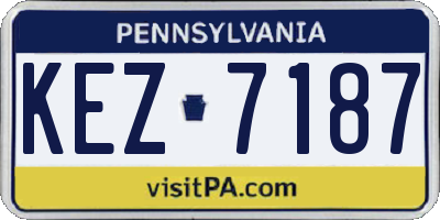 PA license plate KEZ7187