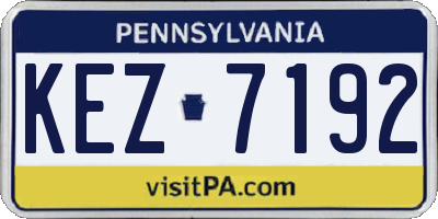 PA license plate KEZ7192