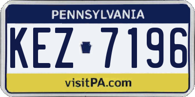 PA license plate KEZ7196