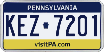 PA license plate KEZ7201