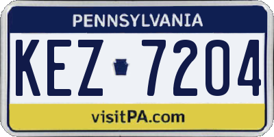PA license plate KEZ7204