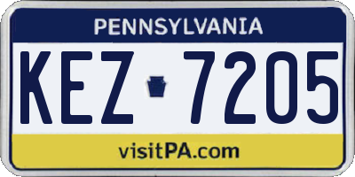 PA license plate KEZ7205