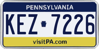 PA license plate KEZ7226