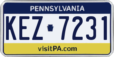 PA license plate KEZ7231