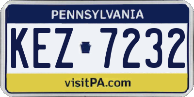 PA license plate KEZ7232