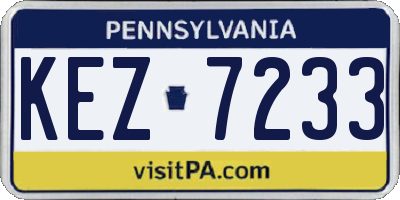 PA license plate KEZ7233