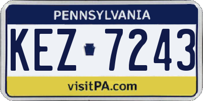 PA license plate KEZ7243