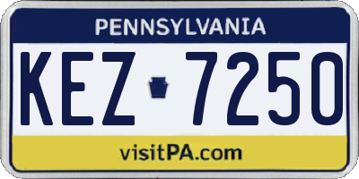 PA license plate KEZ7250