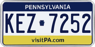 PA license plate KEZ7252