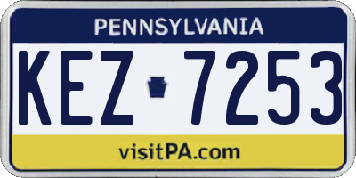 PA license plate KEZ7253