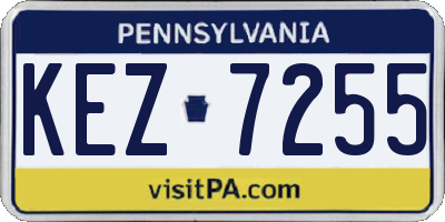 PA license plate KEZ7255