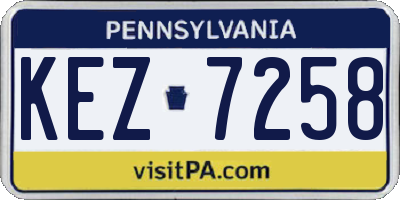 PA license plate KEZ7258