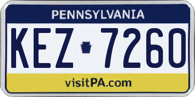 PA license plate KEZ7260