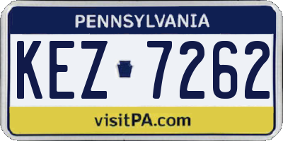 PA license plate KEZ7262