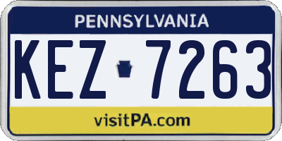 PA license plate KEZ7263