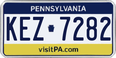 PA license plate KEZ7282