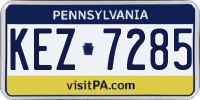 PA license plate KEZ7285
