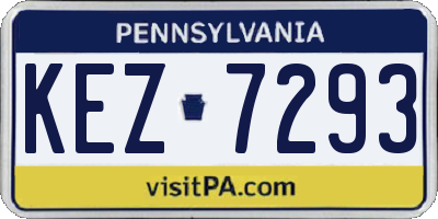 PA license plate KEZ7293