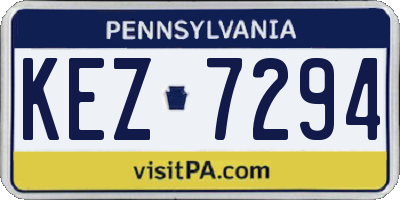 PA license plate KEZ7294