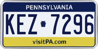 PA license plate KEZ7296