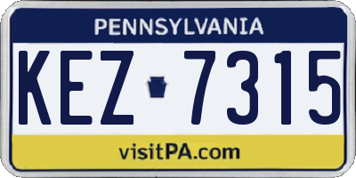 PA license plate KEZ7315