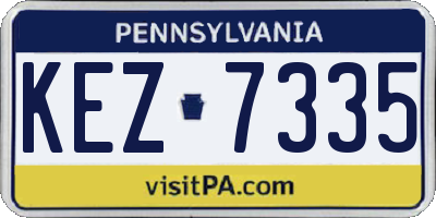 PA license plate KEZ7335