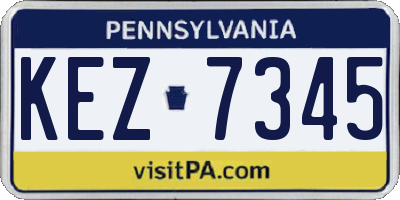 PA license plate KEZ7345