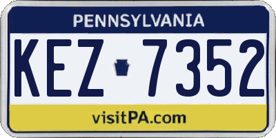 PA license plate KEZ7352