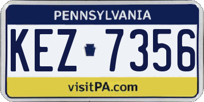 PA license plate KEZ7356
